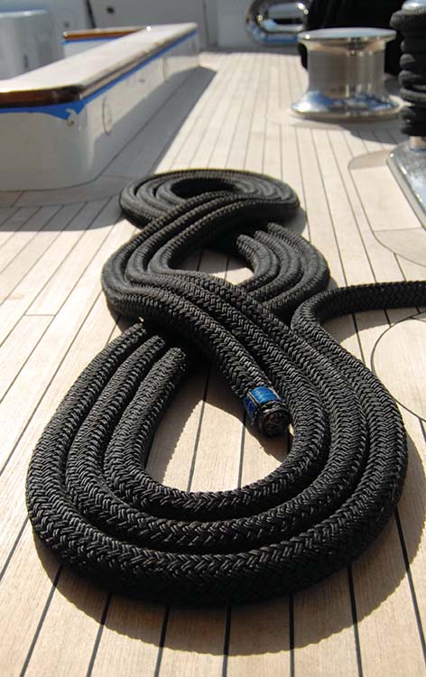 517-4758: Coiled rope on deck of classic yacht - : Asset Details