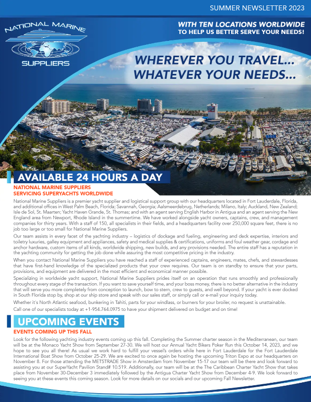 NEWSLETTER National Marine Suppliers